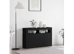 Vidaxl Credenza Nera 116 X 30 X 75 Cm Materiale A Base Di Legno