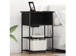Maison Exclusive - Comodino Nero Effetto Rovere 55 X 31 X 76 Cm Materiale Ligneo
