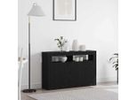 Vetrina Durevole Credenza Look Rovere Nero 116 X 30 X 75 Cm Materiale A Base Di Legno - Cassettiere Octo4732507 2Parti