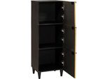 Vidaxl Mobile Laterale Con Anta Nero E Oro 40 X 33,5 X 110 Cm