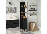 Vidaxl Mobile Da Bagno In Rovere Nero 33 X 33 X 185,5 Cm