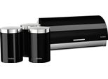Briebe BB1161 Set Di Contenitori Per Pane +3 In Robusto Acciaio Inox Design Moderno Nero/Acciaio Inox