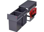 Cestino Hailo 3666105 Ta Swing Tandem 2X 15 Litri Con Set Di Pulizia