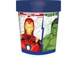 Tataway Marvel Bicchiere Di Plastica Blu Per Bambini Avengers Iron Man Hulk Captain America Captain Marvel 260 Ml Con Base Antiscivolo