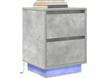 2025 Comodino Moderno Con Luci Led Grigio Cemento 38X34X50 Cm - Comodini E Armadi,Design 3648277 1Pacco