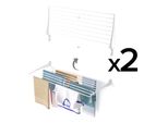 2X Foxydry Fold - Stendibiancheria Pieghevole A Parete In Alluminio, Moderno E Robusto