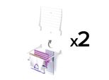 2X Foxydry Fold - Stendibiancheria Pieghevole A Parete Per Bagno, Balcone O Terrazza