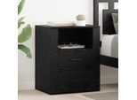Vidaxl Comodino Look Rovere Nero 50 X 36 X 60 Cm Materiale A Base Di Legno