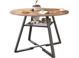 Proximax Tavolo Da Pranzo Rotondo Per 4-6 Persone, Ø120 Tavolo Da Cucina In Stile Industriale Con Gambe In Acciaio, Per Sala Da Pranzo, Cucina, Ufficio, Rovere