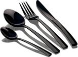 Berlinger Haus Deep Black Posate Nere 24 Pezzi Acciaio Inox Lucidato, Set 6 Persone, Design Moderno Nero