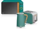Swan STRP1060GRENEU Set Bollitore Per La Colazione Tostapane A Fessura Larga Microonde 20L Bianco Nordico Verde