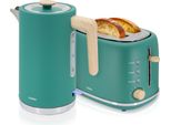 Briebe SKT1167GRE Set Nordico Tostapane 2 Fette A Fessura Larga + Bollitore 1,7L Elettrico Verde