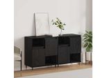 Maison Exclusive - Credenza 2 Pezzi Effetto Rovere Nero 120 X 35 X 70 Cm