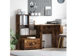 Maison Exclusive - Scrivania Rovere Fumé 131,5 X 50 X 106,5 Cm Legno Multistrato