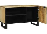 Vidaxl Mobile Tv Marrone 80 X 33 X 46 Cm In Legno Massiccio Di Mango