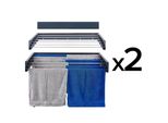 2X Stendibiancheria A Parete Salvaspazio, Ideale Per Bagni E Lavanderie - Foxydry Hide 101 Cm