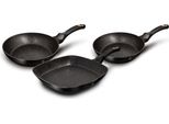 Berlinger Haus Black Rose Set Padella + Padella Grill 20-24-28Cm Induzione Alluminio Rivestimento Antiaderente Nero