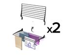 2X Stendibiancheria A Parete, Moderno, Compatto E Resistente - Foxydry Fold 100 Cm Nero