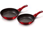 Set Di Padelle Berlinger Haus Burgundy 22 - 26 Cm Induzione Alluminio Rivestimento Antiaderente Free Rosso