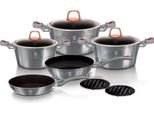 Berlinger Haus Moonlight Set Di Pentole 10 Pezzi Induzione Alluminio Antiaderente 3 Pentole 3 Padelle Grigio