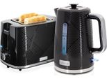 Briebe SKT1170BLK Set Elegance Tostapane 2 Fette A Fessura Larga + Bollitore 1,7L Elettrico Nero
