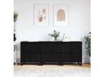 Design New Vetrina Credenze 3 Pezzi Rovere Nero Ottica 180 X 35 X 70 Cm - Cassettiere Mobili2025 CHY7627303 3Parti