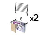 2X Stendibiancheria A Parete Per Bagno E Balcone, Antiruggine E Stabile - Foxydry Fold 80 Cm Nero