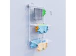 Stendibiancheria Verticale A Parete Con 3 Livelli, Asciugatrice Salvaspazio - Foxydry Tower 88 Cm Bianco