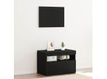Vidaxl Comodino Look Rovere Nero 60 X 35 X 40 Cm Materiale A Base Di Legno