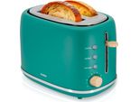 Briebe TA1166GRE Tostapane Nordico 2 Fette Larghe Con Portapane, 6 Livelli Di Tostatura Verde