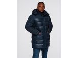 Giacca Da Uomo Trapuntata Ombre In Materiale Misto Con Cappuccio Blu Scuro Xl