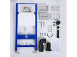 Horow Elemento Da Parete 114 Cm Per Cassetta Da Incasso Wc Elemento Da Parete Con Piastra Di Risciacquo Cromata Argento Per Wc