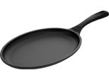 Victoria 32036 Padella Fajita In Ghisa Smaltata A Induzione 25 Cm, Padella In Ghisa Senza Ptfe Nero