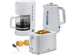 Briebe SKT1178WHT Set Elegance Tostapane 2 Dischi Bollitore 1,7L Caffettiera Con Filtro 10 Tazze Bianco