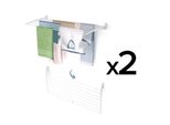 2X Stendibiancheria A Parete, Asciugatrice Pieghevole - Foxydry Fold Down 116 Cm Bianco