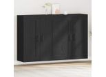 Vidaxl Armadi A Muro A Parete 2 Pezzi Look Rovere Nero