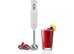 Briebe HB1173WHT Frullatore A Mano Elegance, Piedino Staccabile, Lame In Acciaio Inox, Design Ergonomico Bianco
