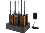 Retevis C65B Walkie Talkie A Lunga Portata, Radio Impermeabile IP67, Con Caricatore A 6 Vie, Chiamata Di Gruppo, Radio Portatile Per L'edilizia Scolastica