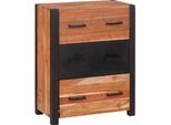 Vidaxl Credenza 3 Pezzi Marrone 55 X 30 X 75 Cm In Legno Massiccio Di Acacia