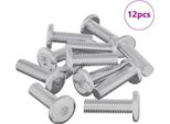 Vidaxl Vite 12 Pezzi Argento 8 X 25 Mm Acciaio