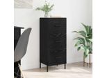 Best MöBel Credenza In Vetro Effetto Rovere Nero 34 X 34,5 X 90 Cm Materiale A Base Di Legno - Cassettiere Cloris New4550048 1Pacco