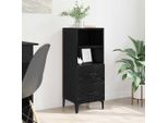 Best MöBel Credenza In Vetro Effetto Rovere Nero 34 X 34,5 X 90 Cm Materiale A Base Di Legno - Cassettiere Cloris New8395591 1Pacco