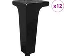 Vidaxl Gambe Per Mobili 12 Pezzi Nero 5,5 X 5,5 X 10 Cm Ferro