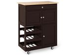 Costway Carrello Da Cucina Su Rotelle, Carrello Di Servizio Con Cassetti, Portabottiglie E Piano Di Lavoro A 3 Livelli, Carrello Da Cucina, Carrello, Scaffale Da Cucina, Marrone