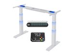 Telaio Per Scrivania Regolabile In Altezza Flexispot E6+Flex-Pad, 2 Motori, 3 Livelli, Display Led, 4 Funzioni Di Memoria, Portata Fino A 160 Kg, Bianco