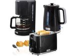 Briebe SKT1178BLK Set Elegance Tostapane 2 Dischi Bollitore 1,7L Caffettiera Con Filtro 10 Tazze Nero