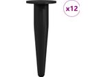 Vidaxl Gambe Per Mobili 12 Pezzi Nero Ø 40 X 98 Mm Ferro