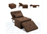 Flexispot 4-In-1 Divano Letto Pieghevole Divano Singolo Con Sgabello Pieghevole, Cuscino E Schienale Regolabile In 6 Direzioni, Divano Letto Per Camere Degli Ospiti Khaki
