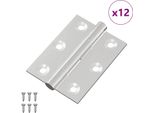 Vidaxl Cerniera 12 Pezzi Argento 50 X 38 X 1,3 Mm Acciaio