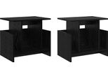 Syfax™ Supporto Tv 2 Pcs Rovere Nero 50 X 35 X 45 Cm Legno Multistrato